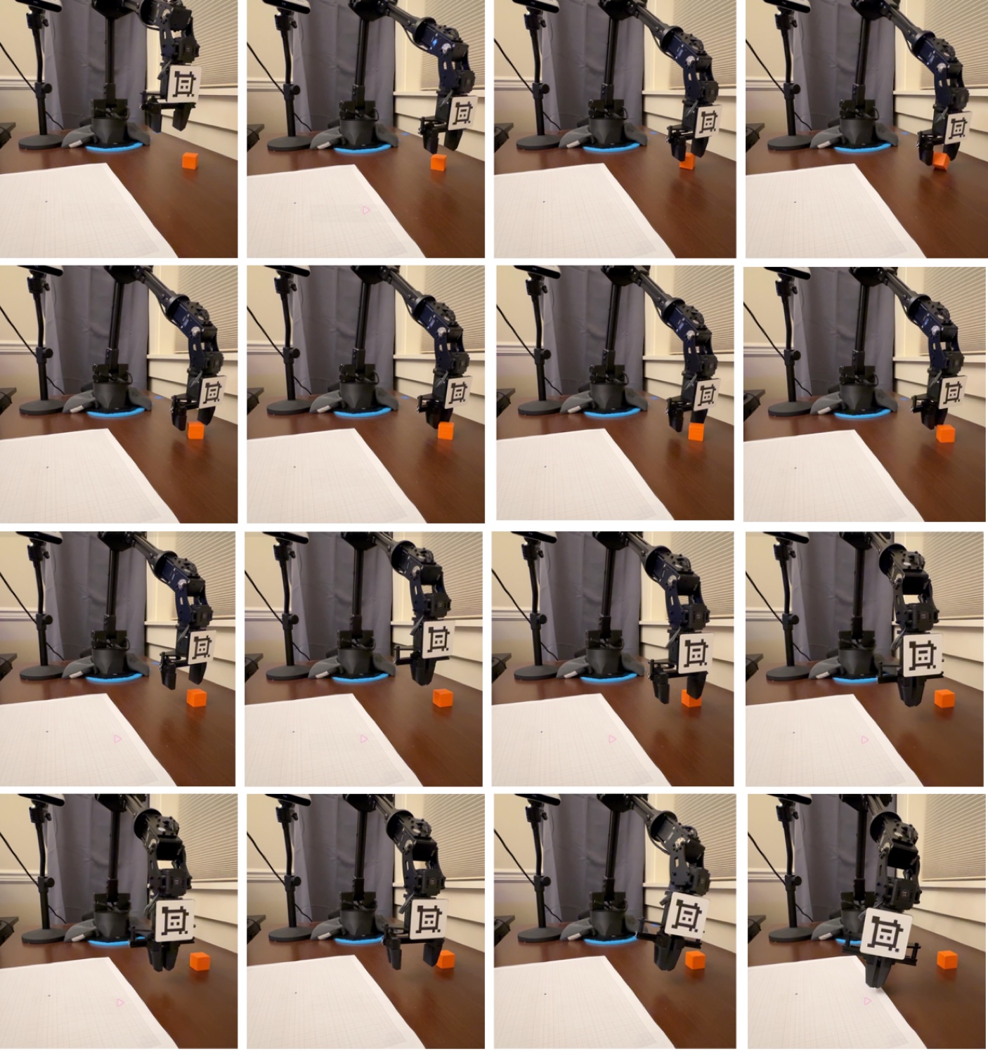 Frames from a failed VLA trial